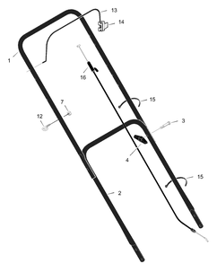 Handle Assembly Diagram and Parts List for 22506B 2001 Briggs and Stratton Lawn Mower